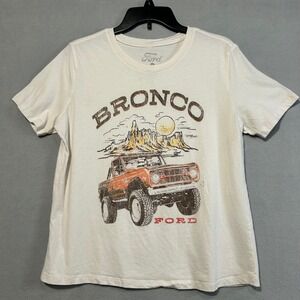 Ford Bronco Graphic T Shirt Mens XL Retro SUV Truck Off Road Beige